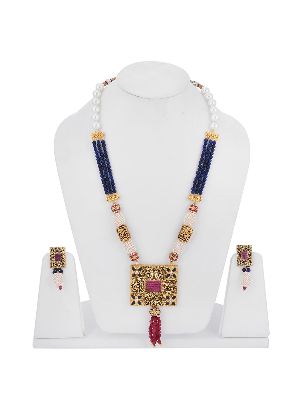 Floral Beaded Necklace Set