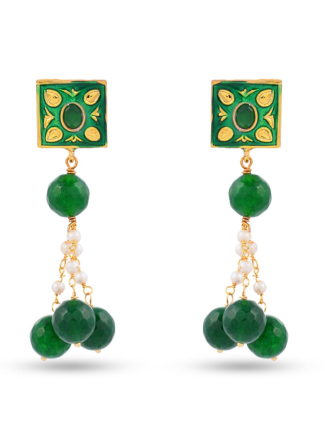 Traditional Floral Kundan Meena Beaded Necklace Set