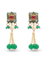 Traditional Floral Kundan Meena Beaded Necklace Set