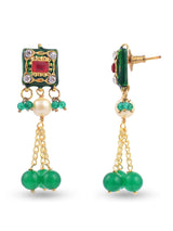 Traditional Floral Kundan Meena Beaded Necklace Set