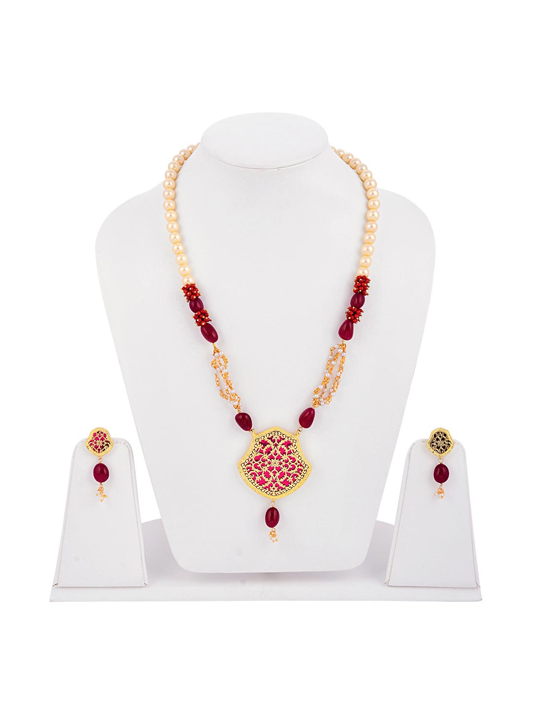 Floral Traditional Beaded Necklace Set