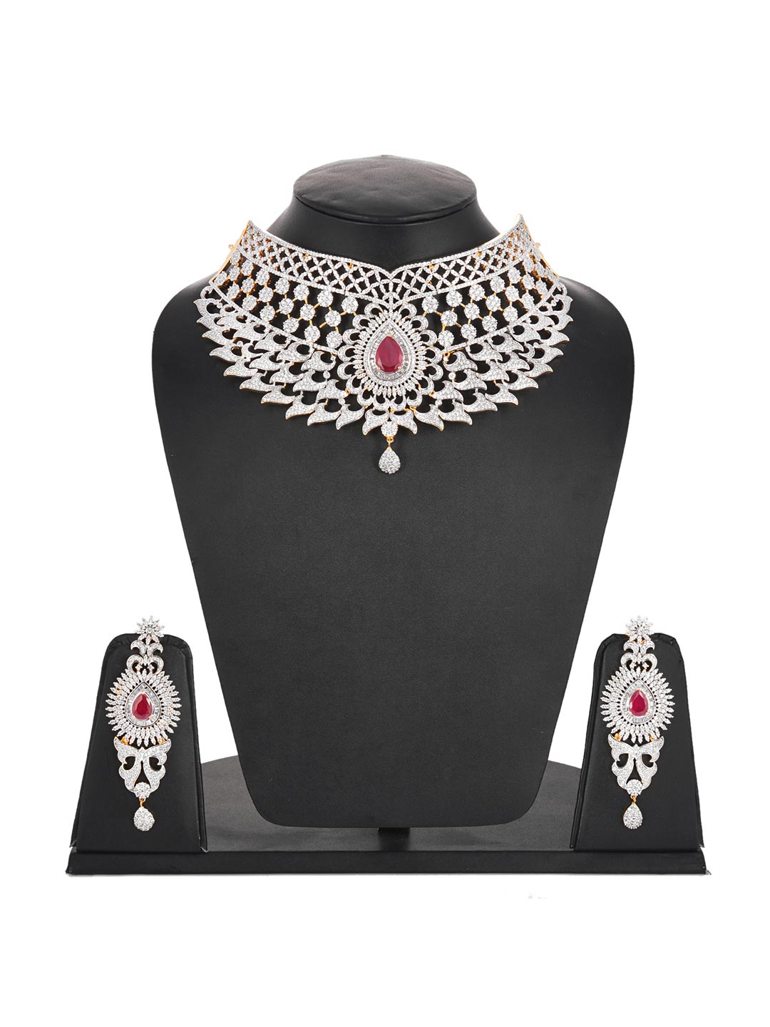 Modern Floral Bridal Necklace Set