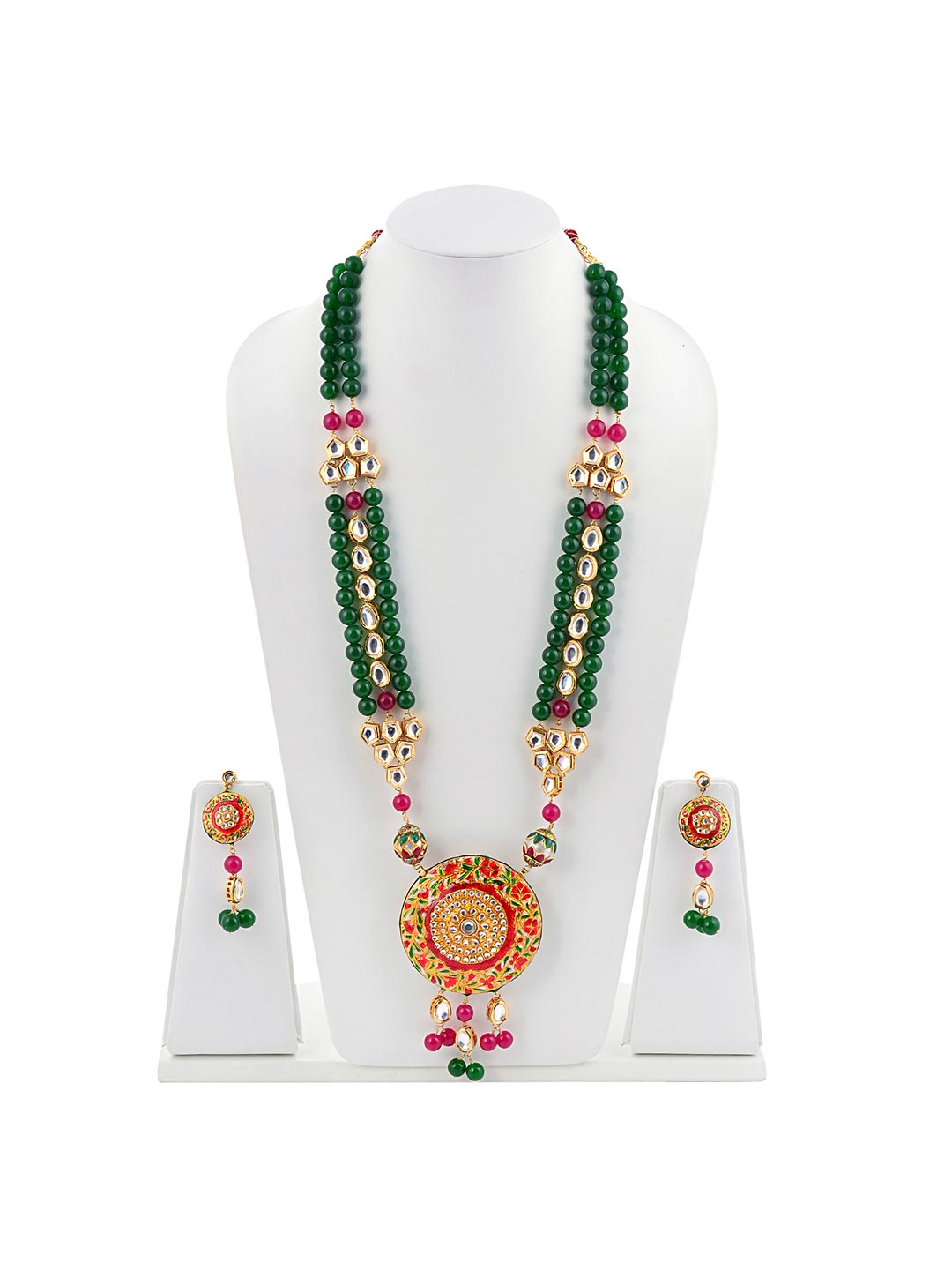Traditional Jadau Beaded Necklace Set