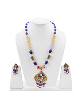 Floral Beaded Kundan Meena Necklace Set
