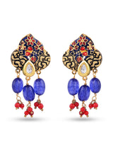 Floral Beaded Kundan Meena Necklace Set