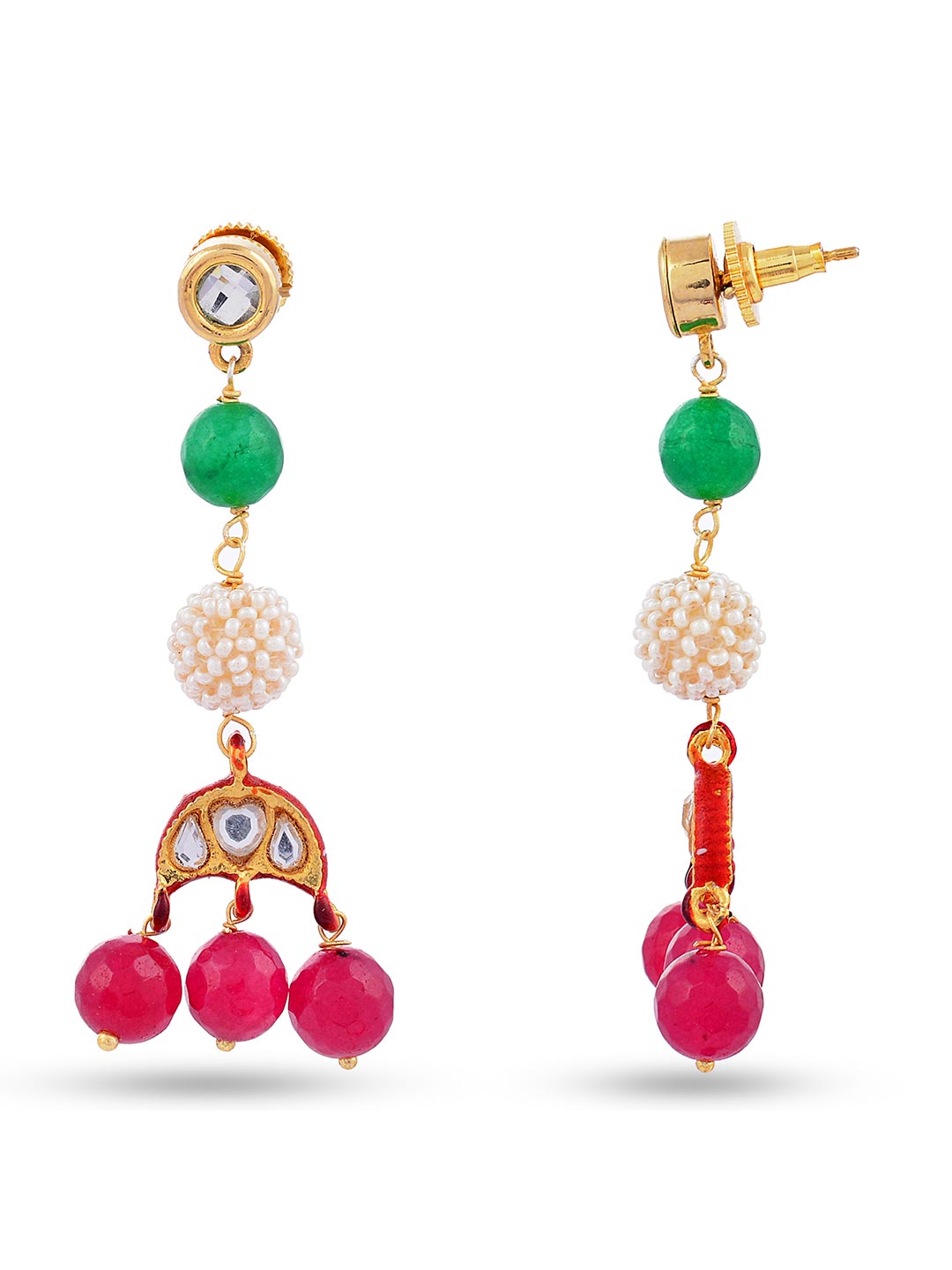 Traditional Beaded Kundan Meena Necklace Set