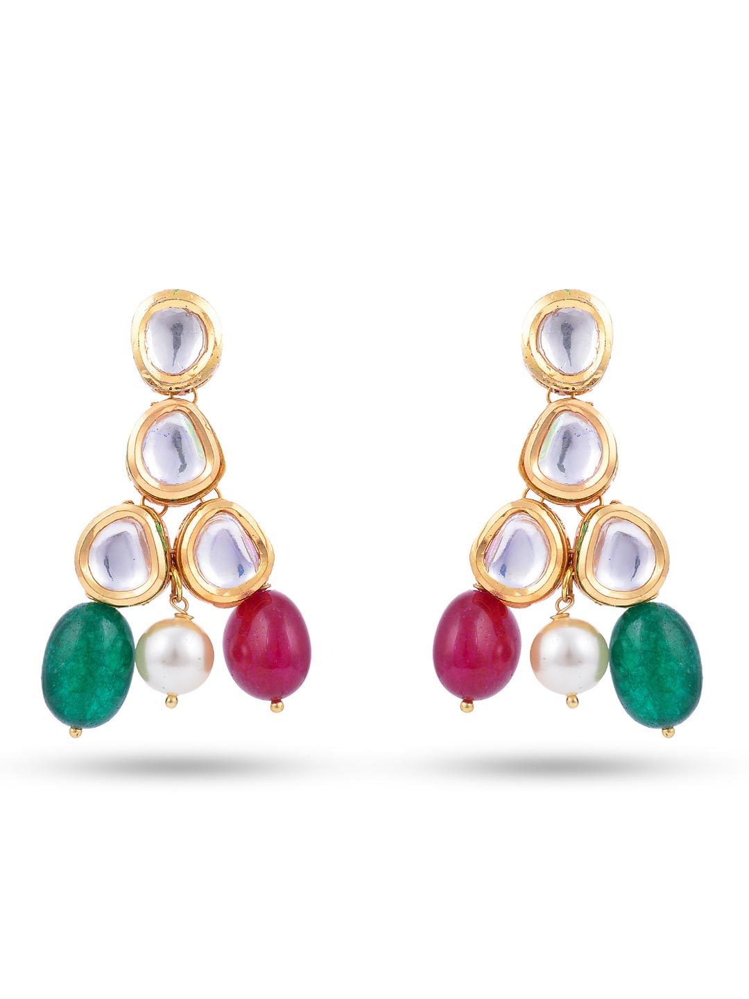 Traditional Kundan Meena Beaded Necklace Set