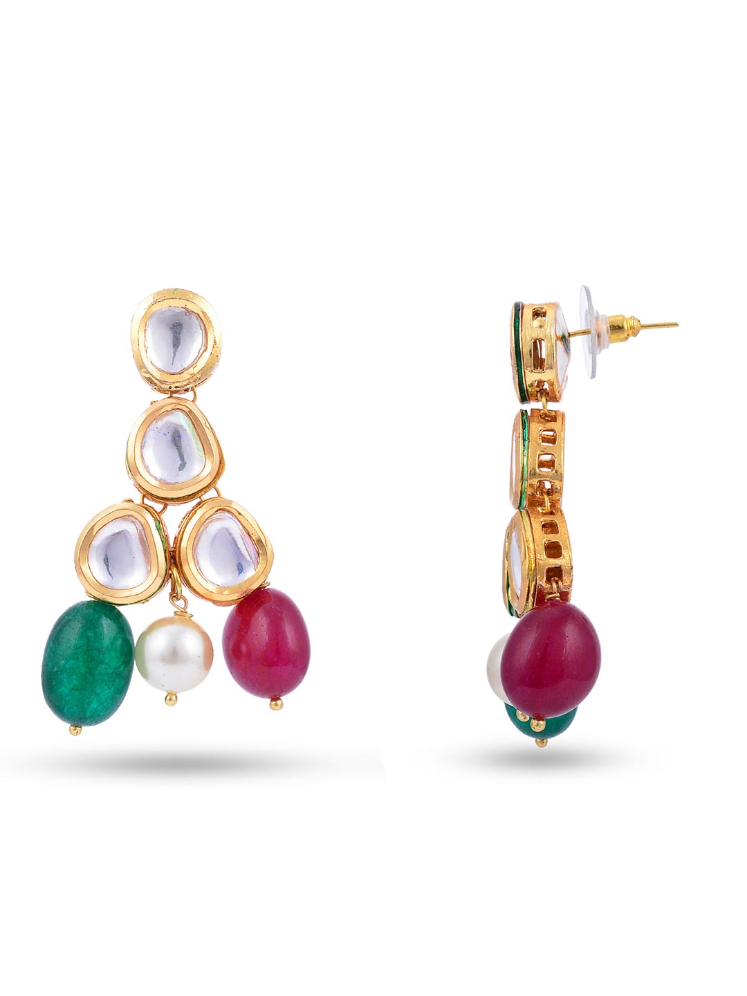 Traditional Kundan Meena Beaded Necklace Set