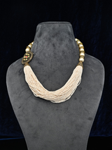 Floral Antique Pearl Necklace Set