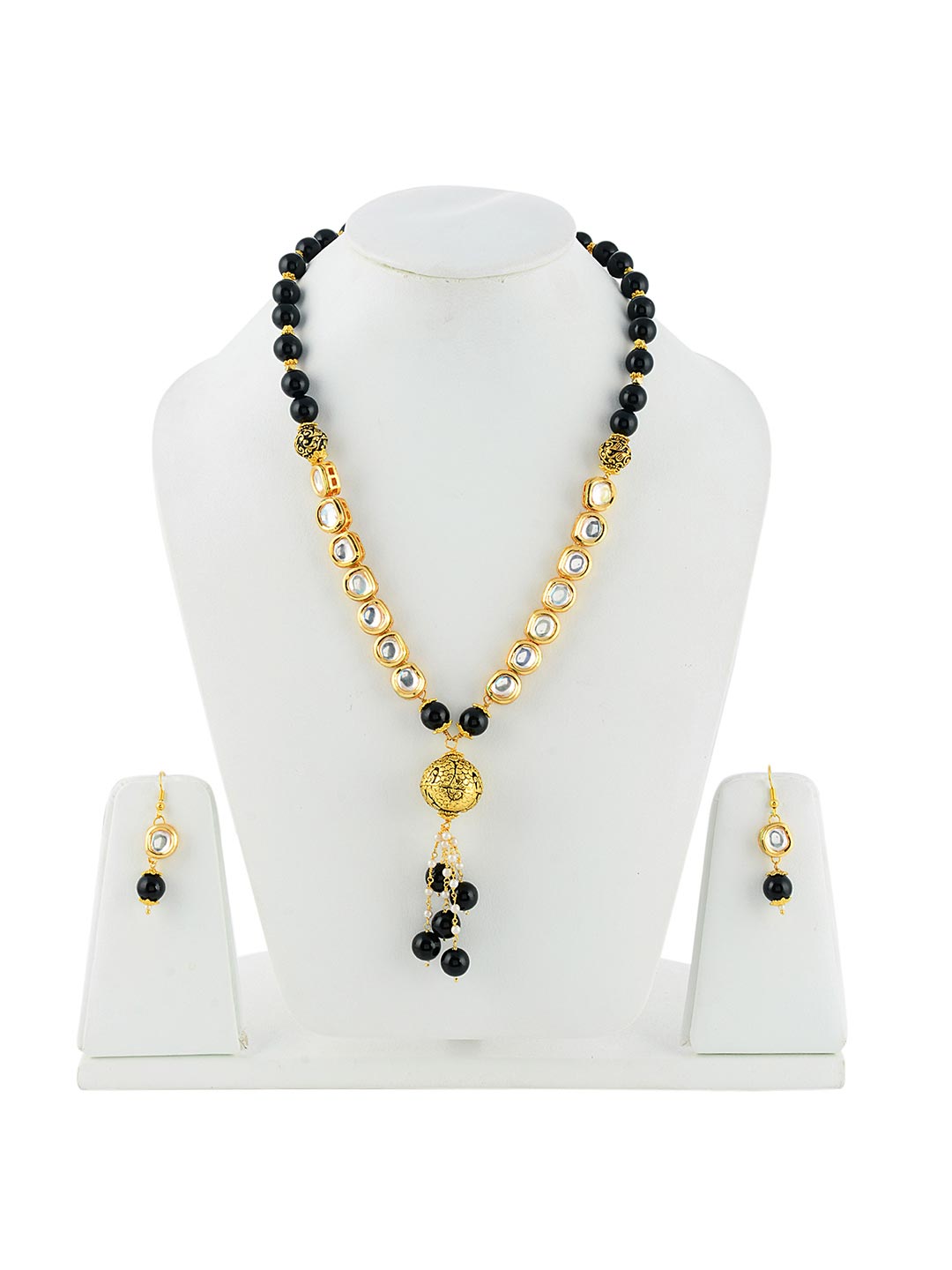 Traditional Kundan Meena Beaded Necklace Set