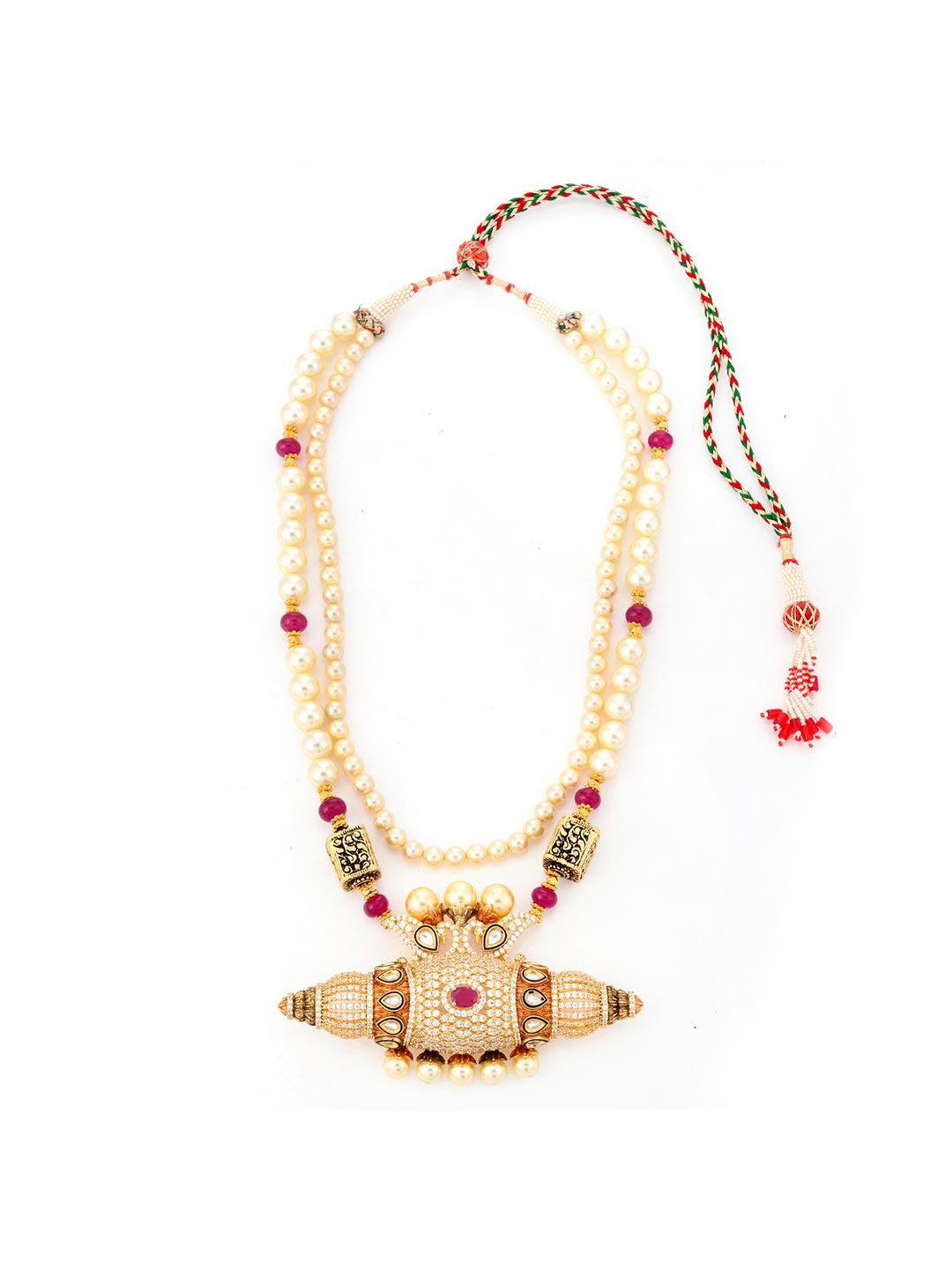 Peacock Antique Pearl Traditional Necklace Set