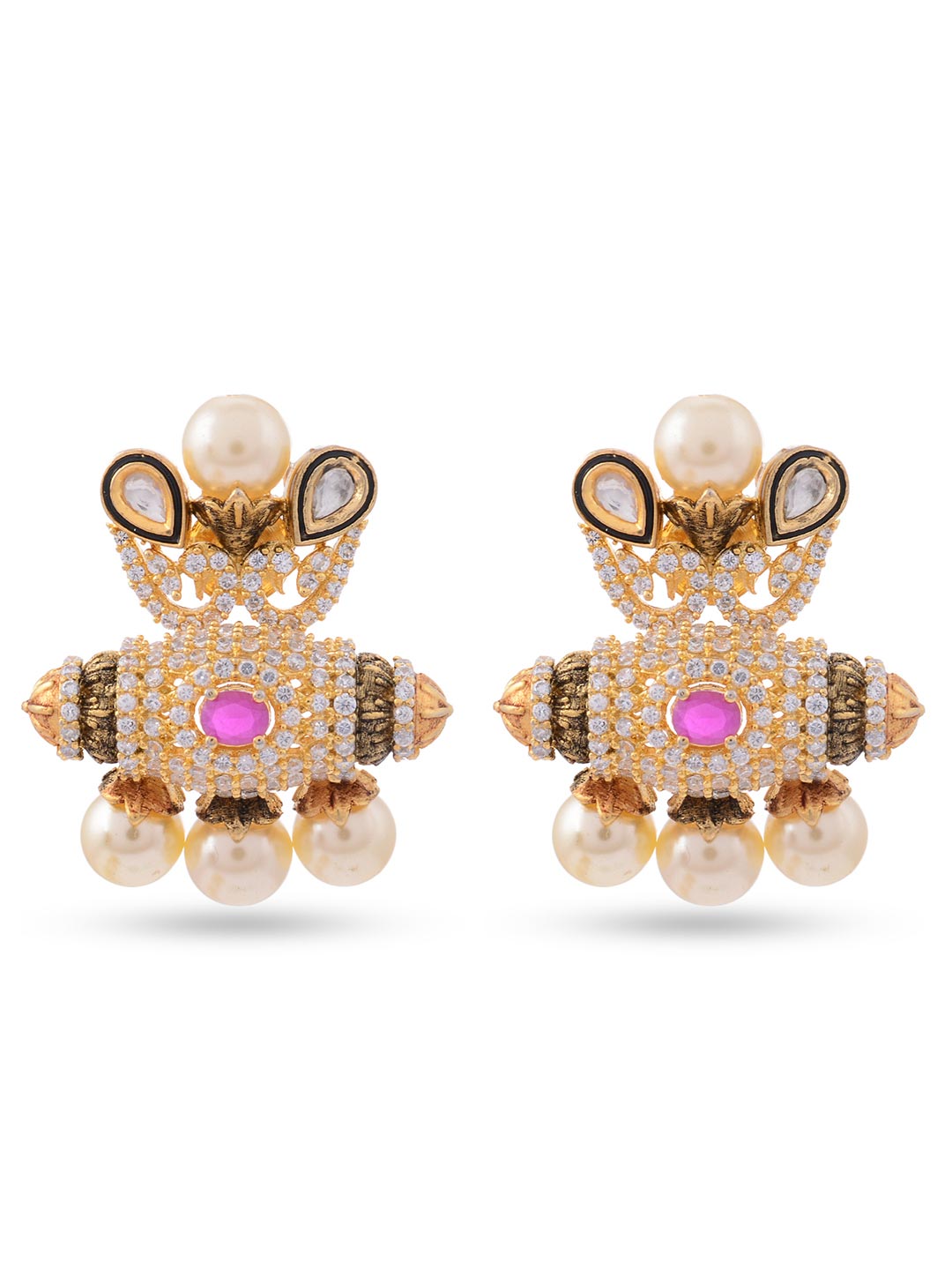 Peacock Antique Pearl Traditional Necklace Set