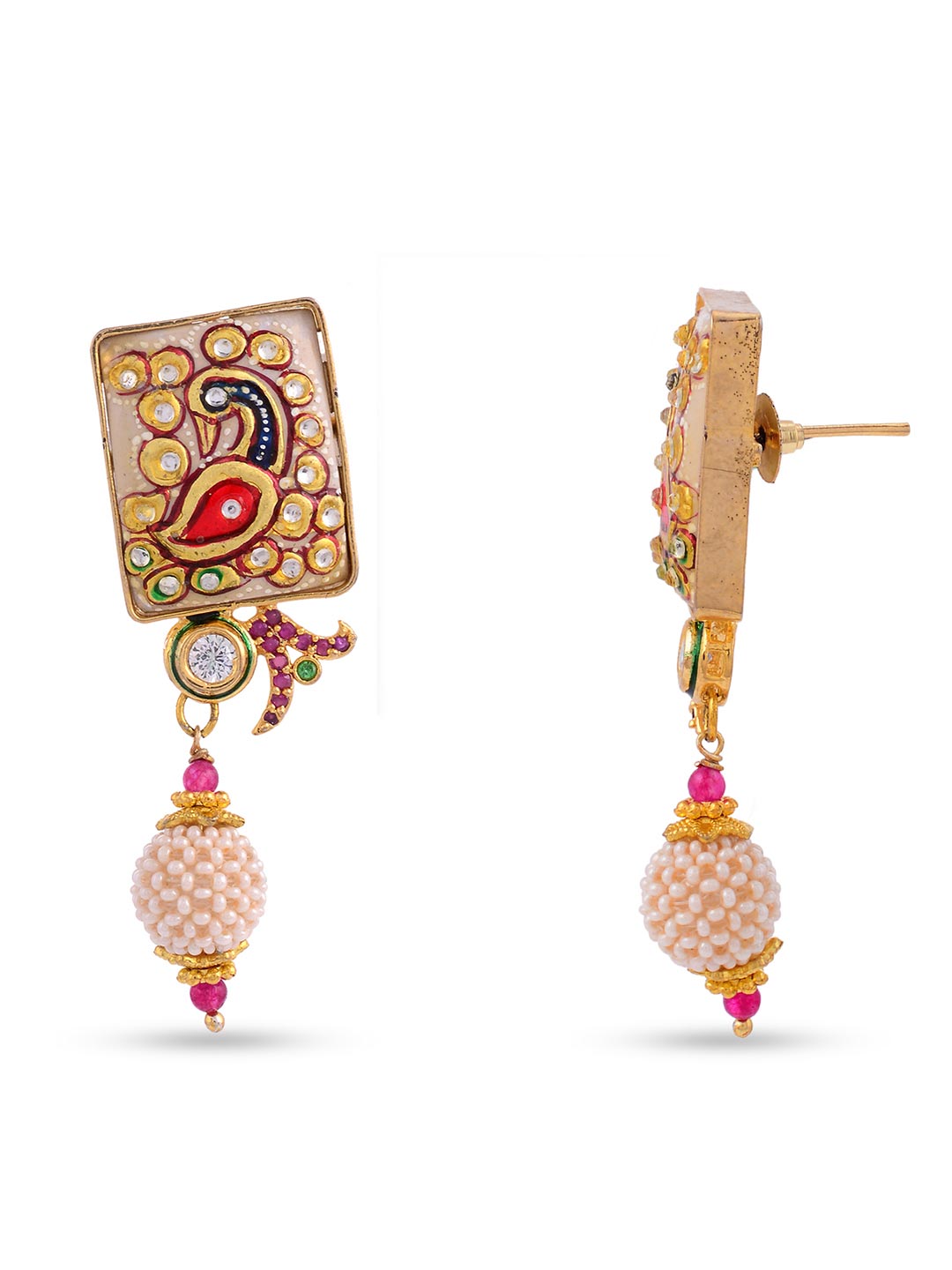 Peacock Artistry Beaded Traditional Necklace Set