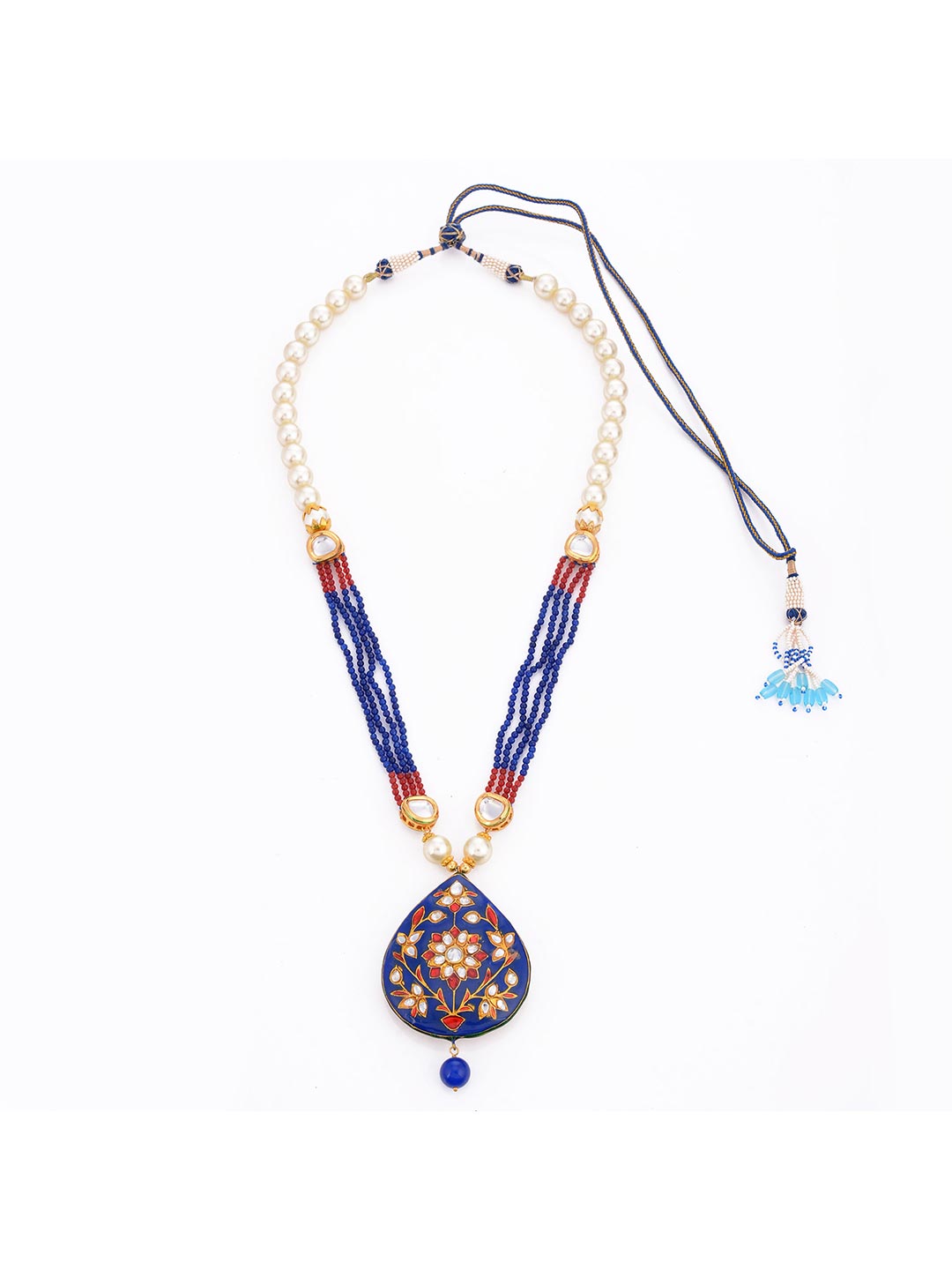 Traditional Kundan Meenakari Beaded Necklace Set
