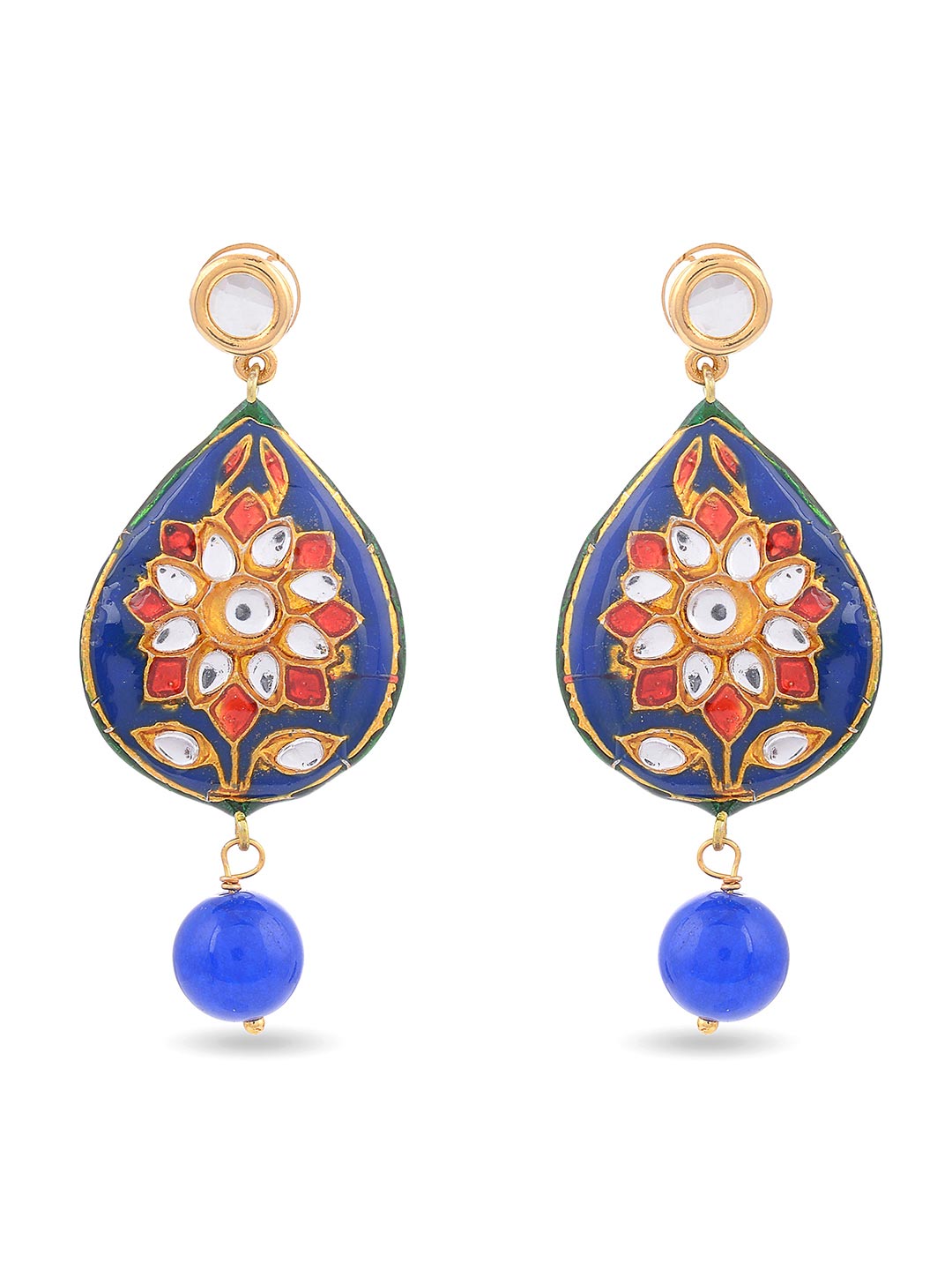 Traditional Kundan Meenakari Beaded Necklace Set