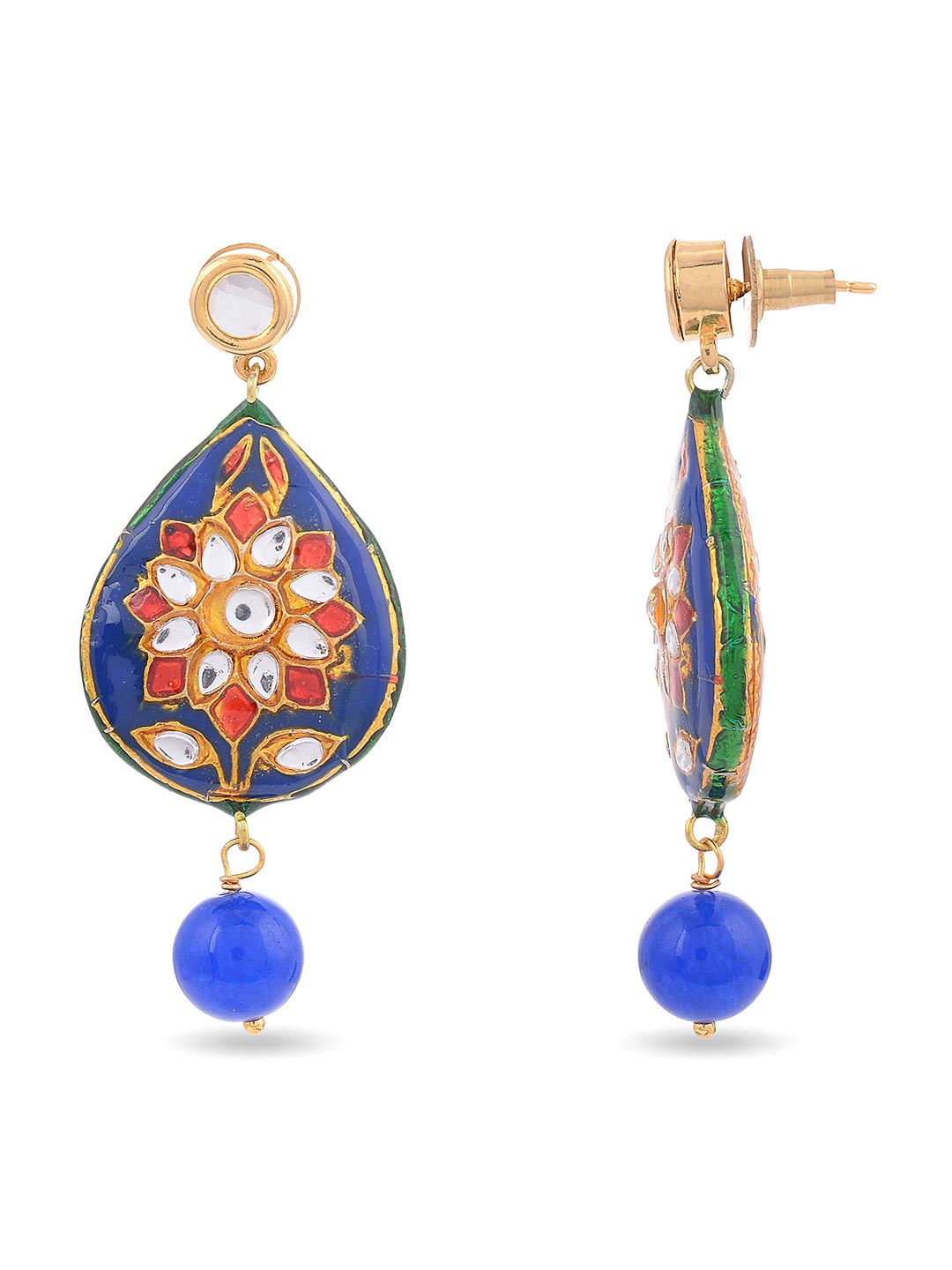 Traditional Kundan Meenakari Beaded Necklace Set