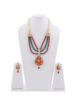 Traditional Kundan Meenakari Beaded Necklace Set