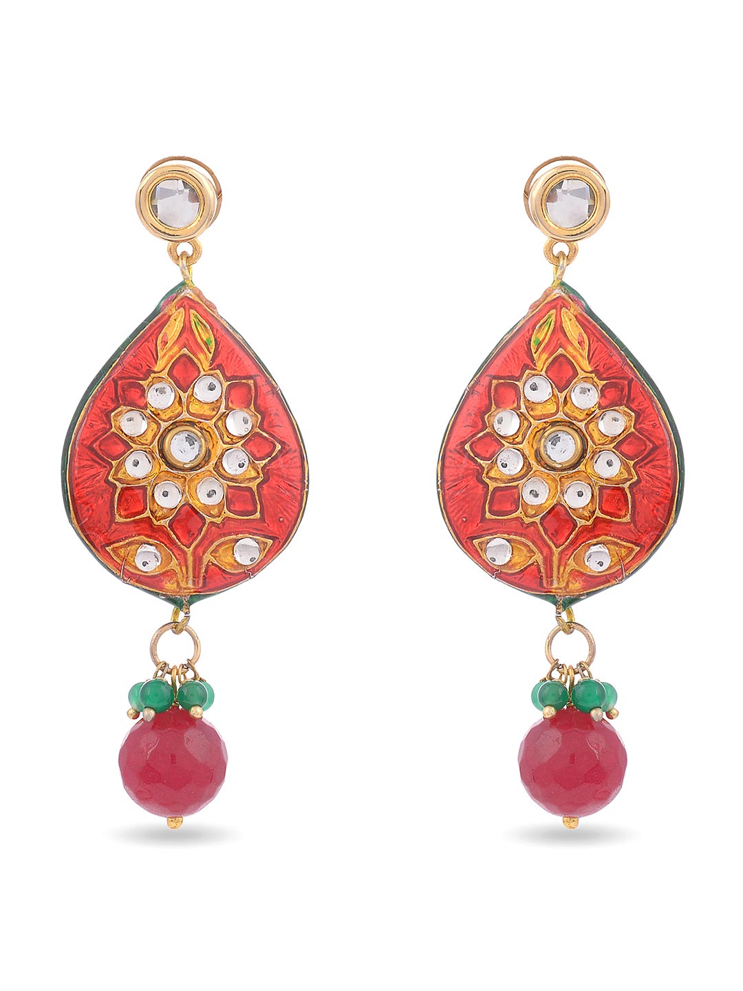 Traditional Kundan Meenakari Beaded Necklace Set