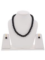 Beaded Black Single Stranded Necklace Set