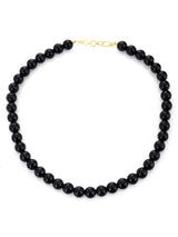 Beaded Black Single Stranded Necklace Set