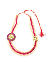 Designer Side Brooch Beaded Necklace Set