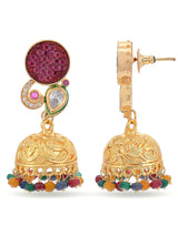 Designer Center Piece Hand Woven In Tri Colored Beads Necklace Set