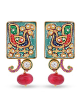 Traditional Hand Painted Peacock Necklace Set