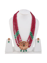 Traditional Heavy Kundan Meena Beaded Necklace Set