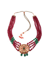 Traditional Heavy Kundan Meena Beaded Necklace Set