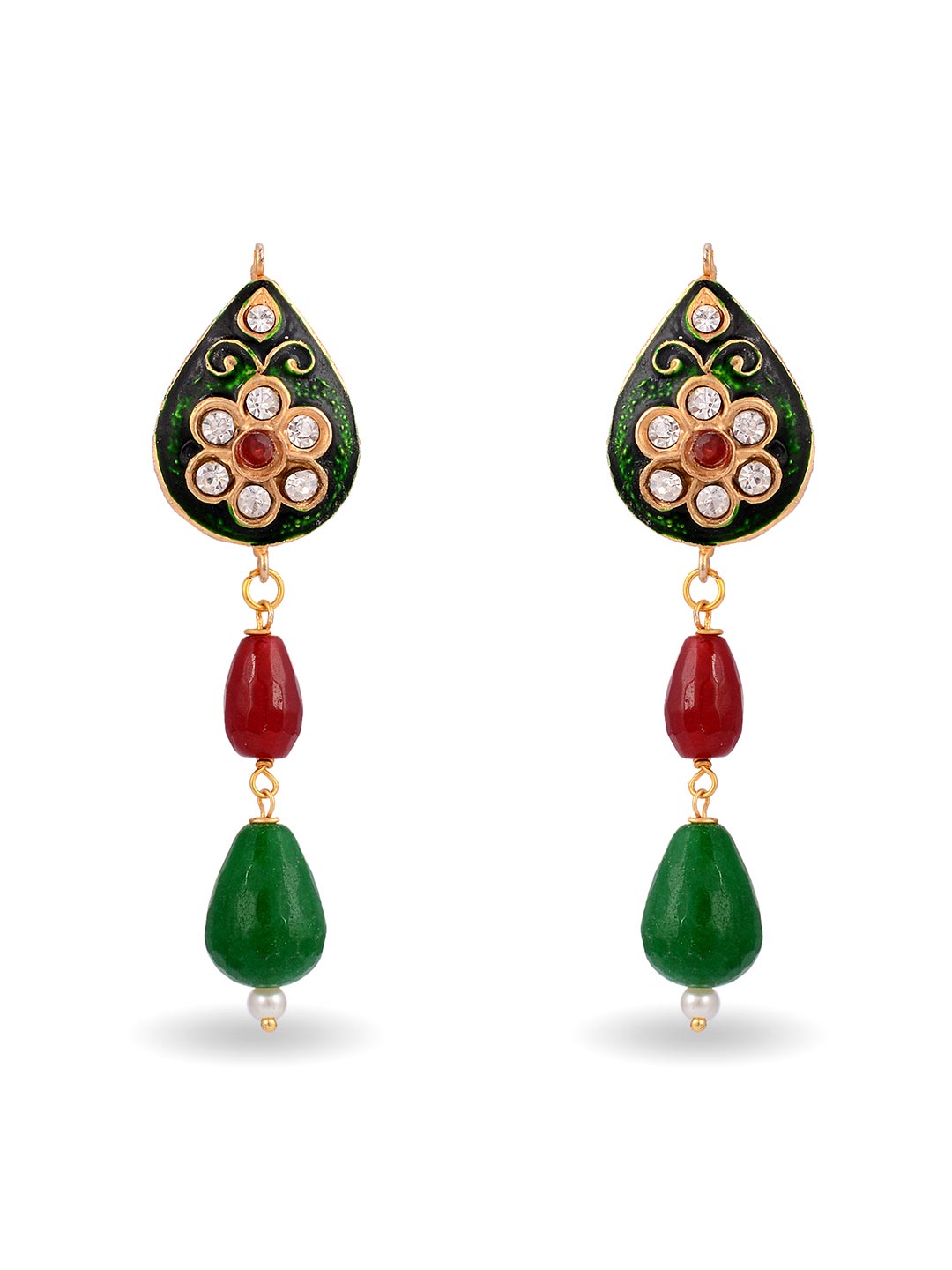 Traditional Heavy Kundan Meena Beaded Necklace Set