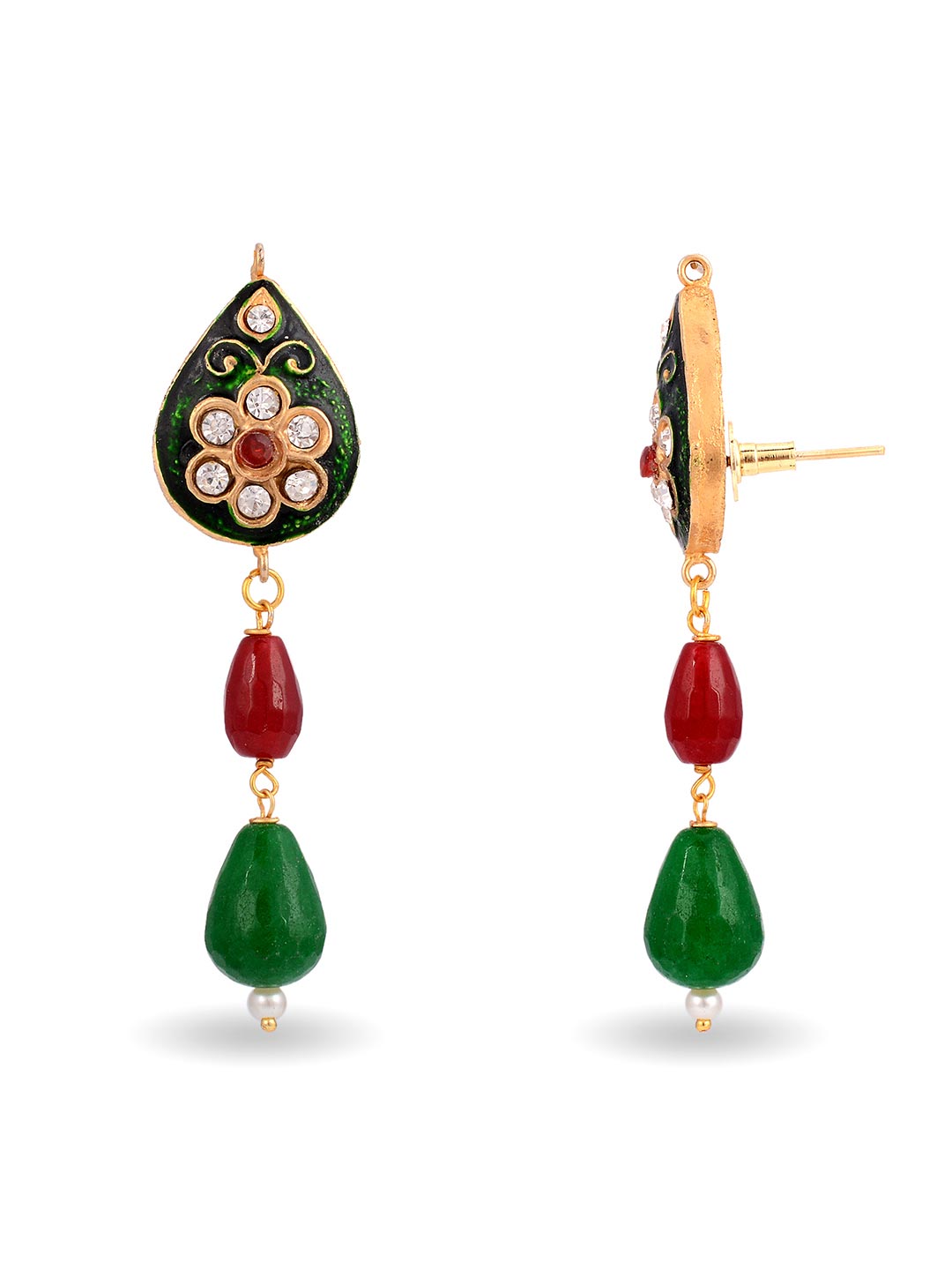 Traditional Heavy Kundan Meena Beaded Necklace Set