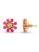 Classic Red Stones Light Weighted Necklace Set