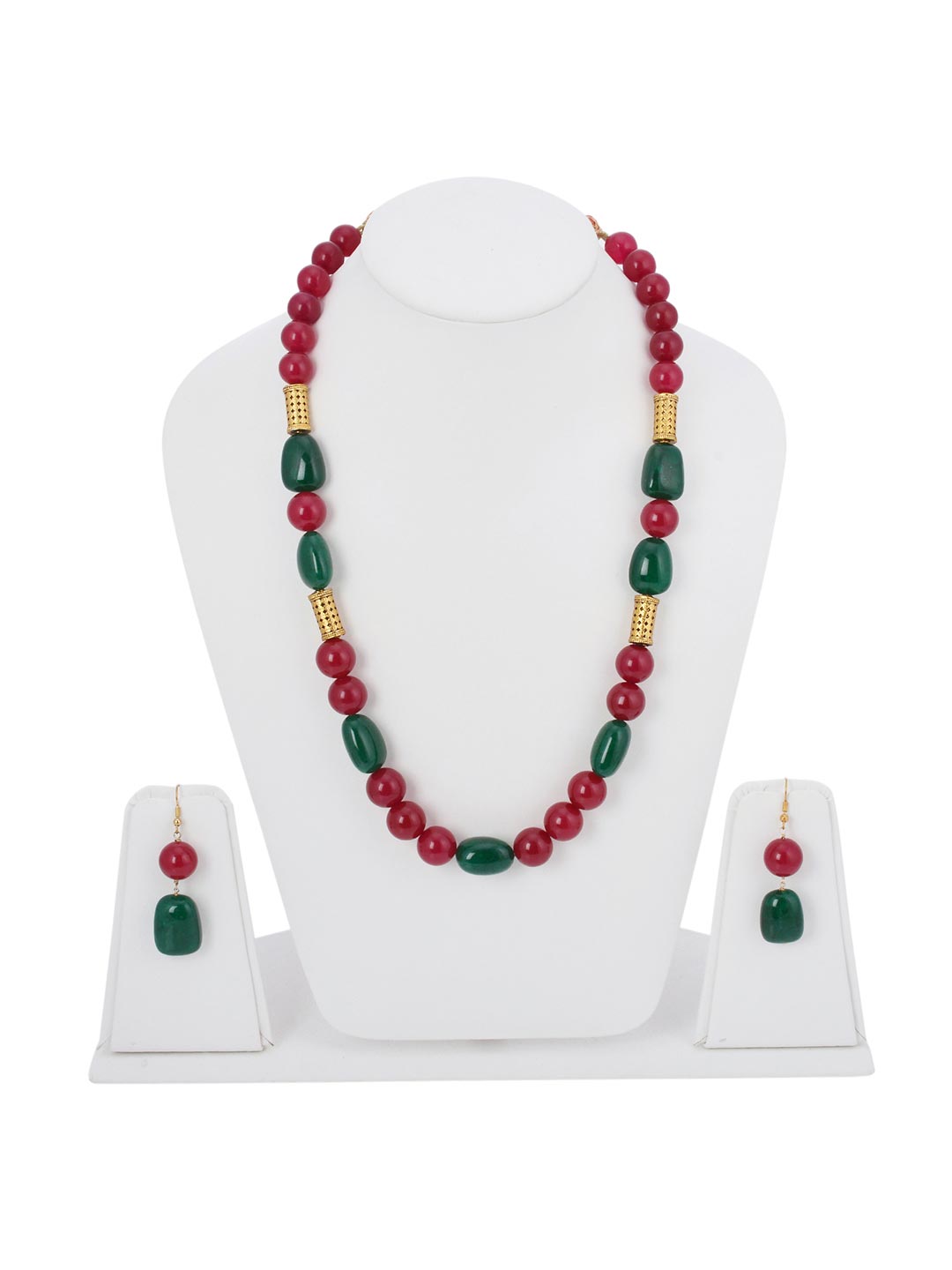 Traditional Panna Manak and Antique Beads Necklace Set
