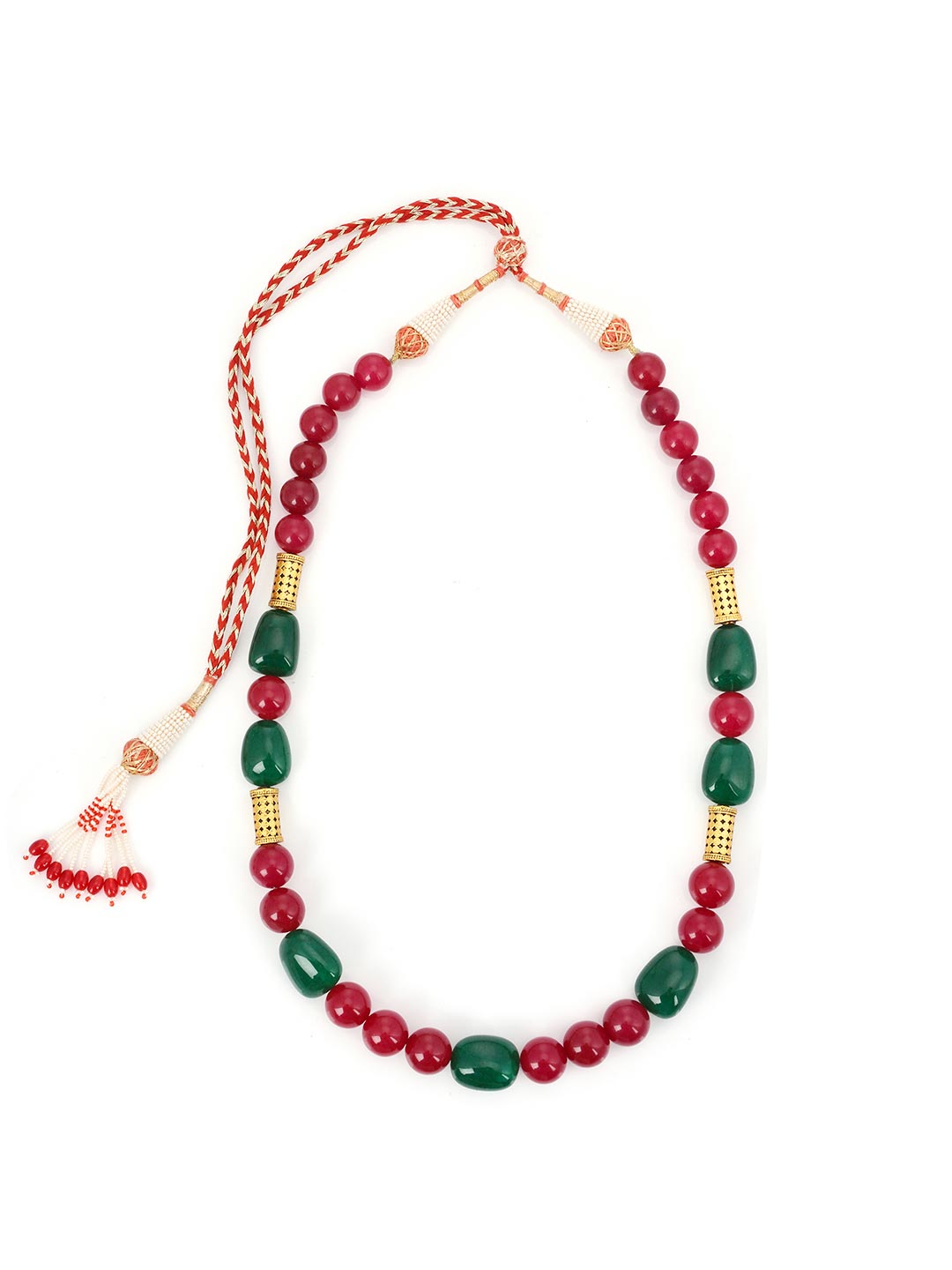 Traditional Panna Manak and Antique Beads Necklace Set