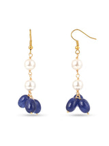 Traditional Beaded Pearls and Blue Stones Necklace Set