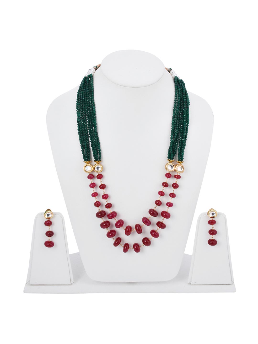 Traditional Kudan Meena and Manak Necklace Set