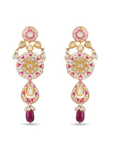 Floral White Enamelled Kundan Meena Choker Necklace Set