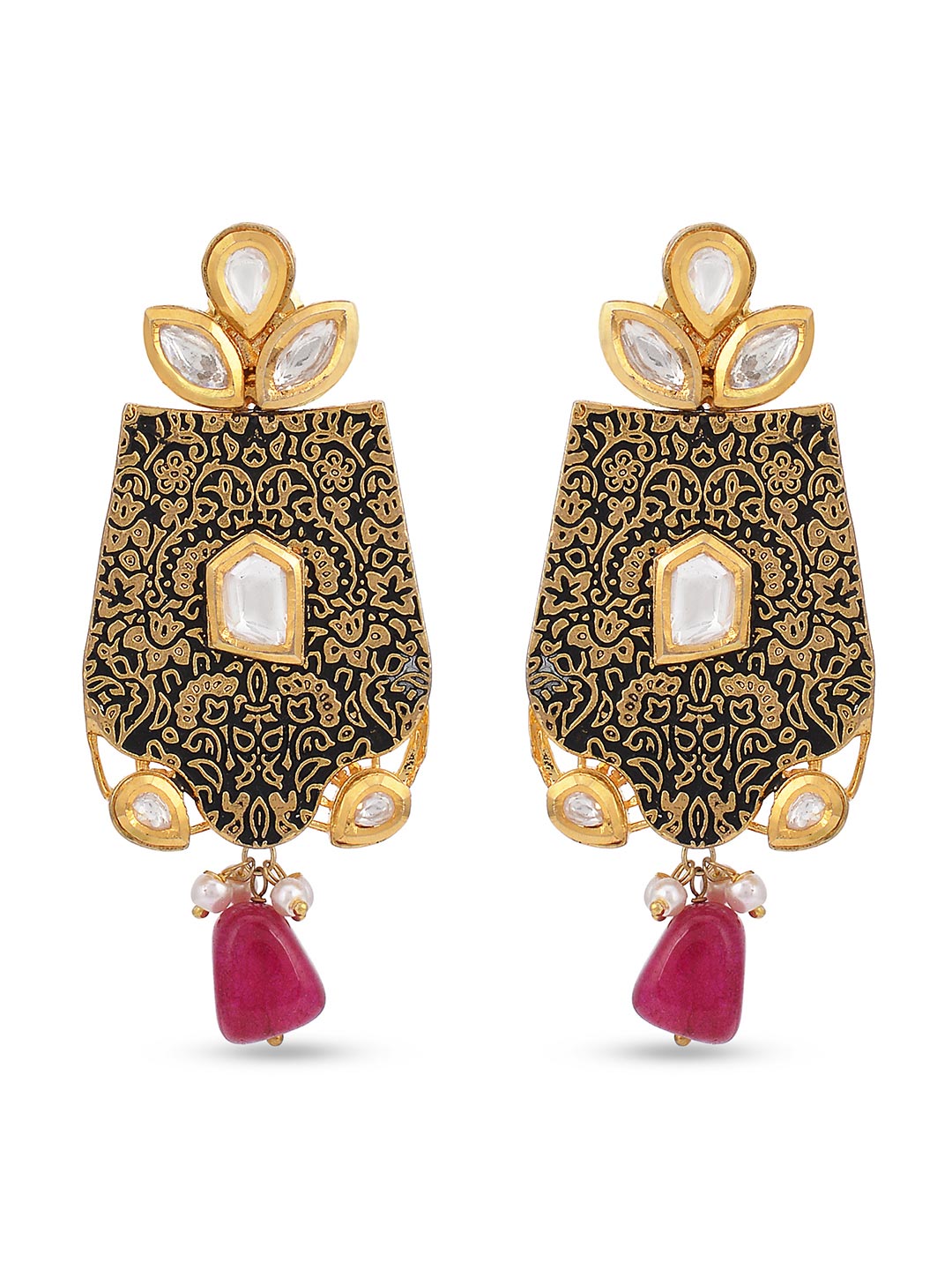 Traditional Antique Kundan Meena Necklace Set