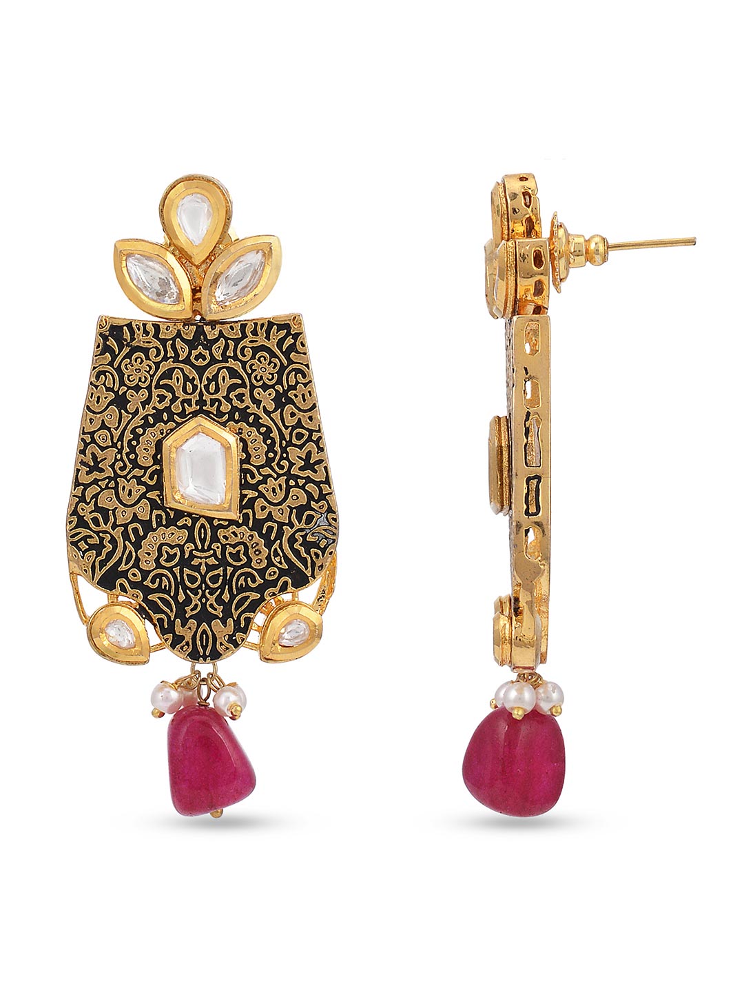 Traditional Antique Kundan Meena Necklace Set