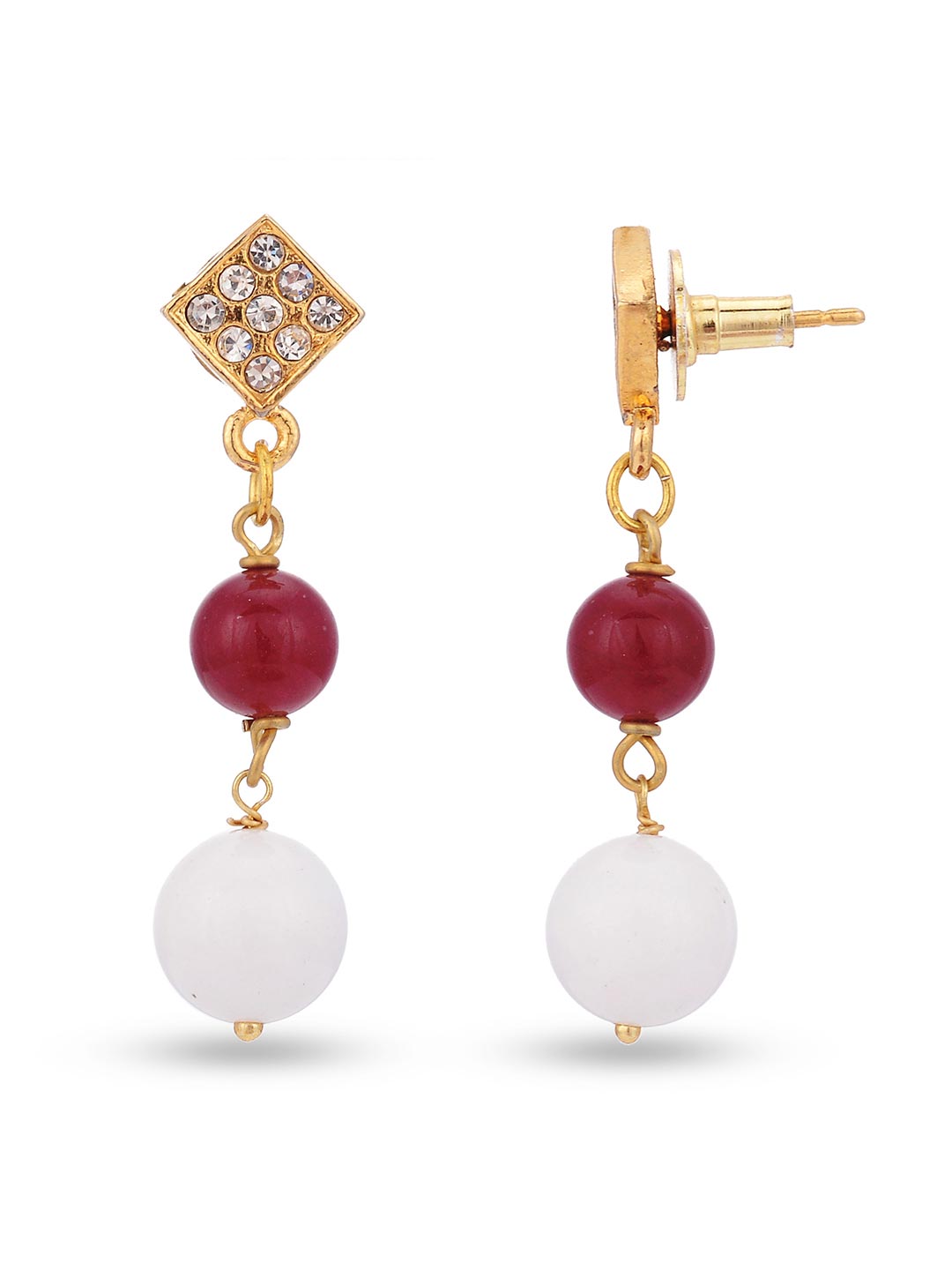 Traditional White Red Antique Necklace Set