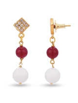 Traditional White Red Antique Necklace Set