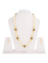 Traditional Perals and Metal Beads Necklace Set