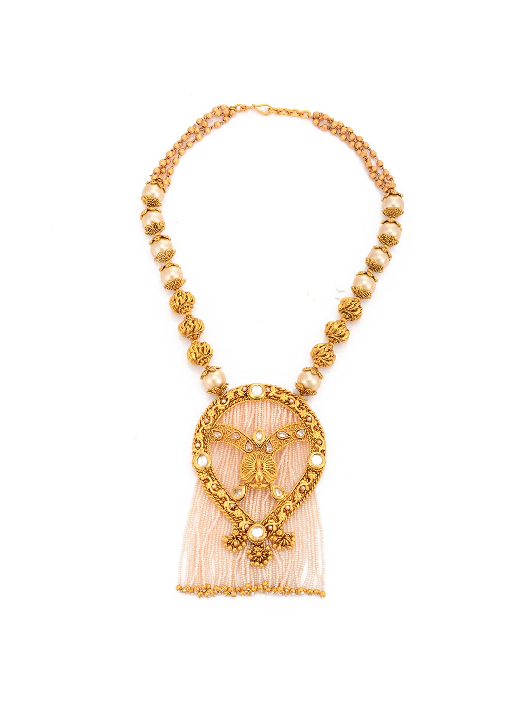 Traditional Designer Peacock and Pearls Necklace Set