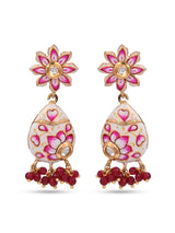 Floral White Meenakari Kundan Meena Traditional Choker Necklace Set