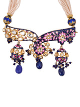 Green Floral Meenakari and Kundan Choker Necklace Set