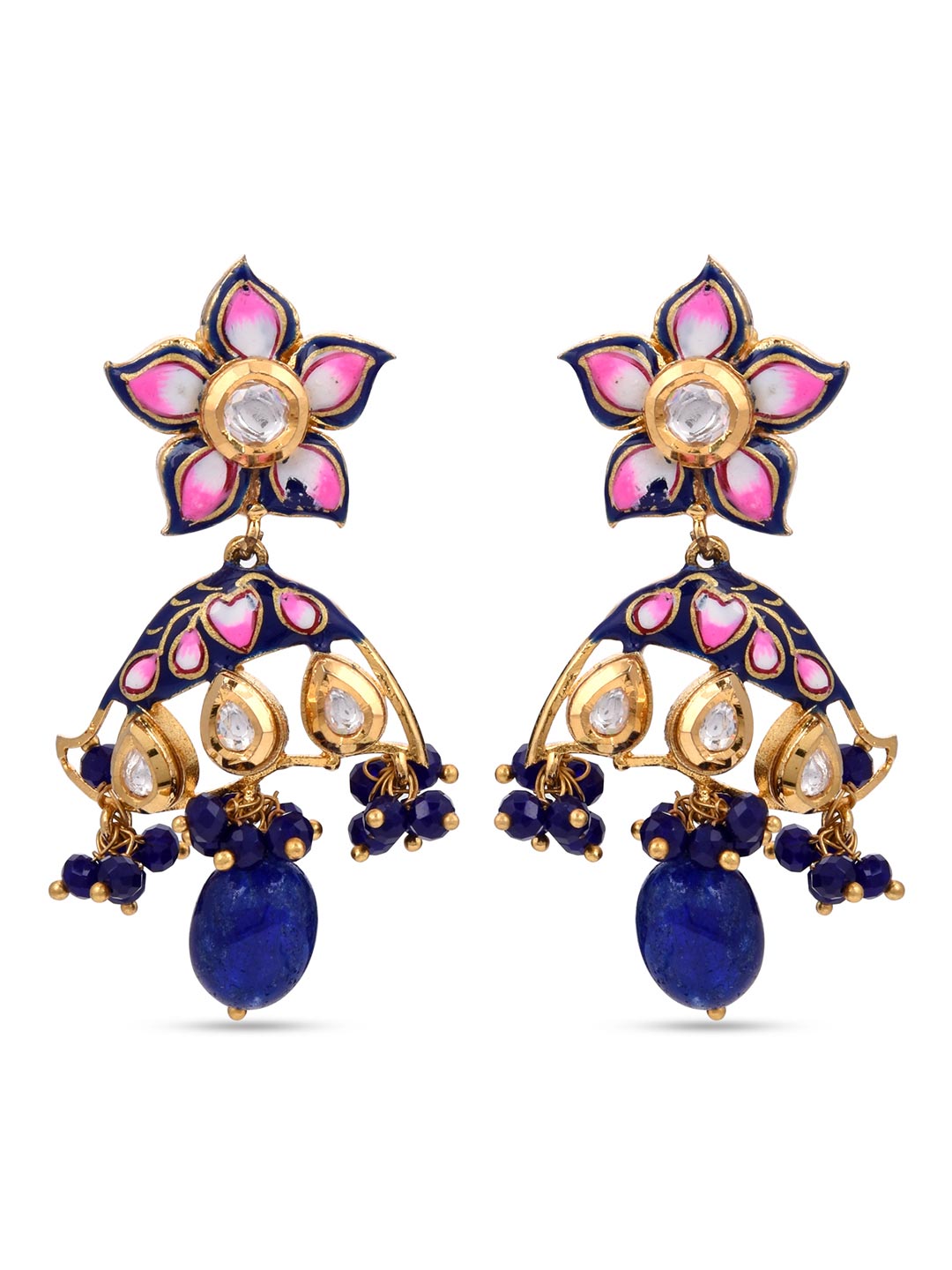 Green Floral Meenakari and Kundan Choker Necklace Set