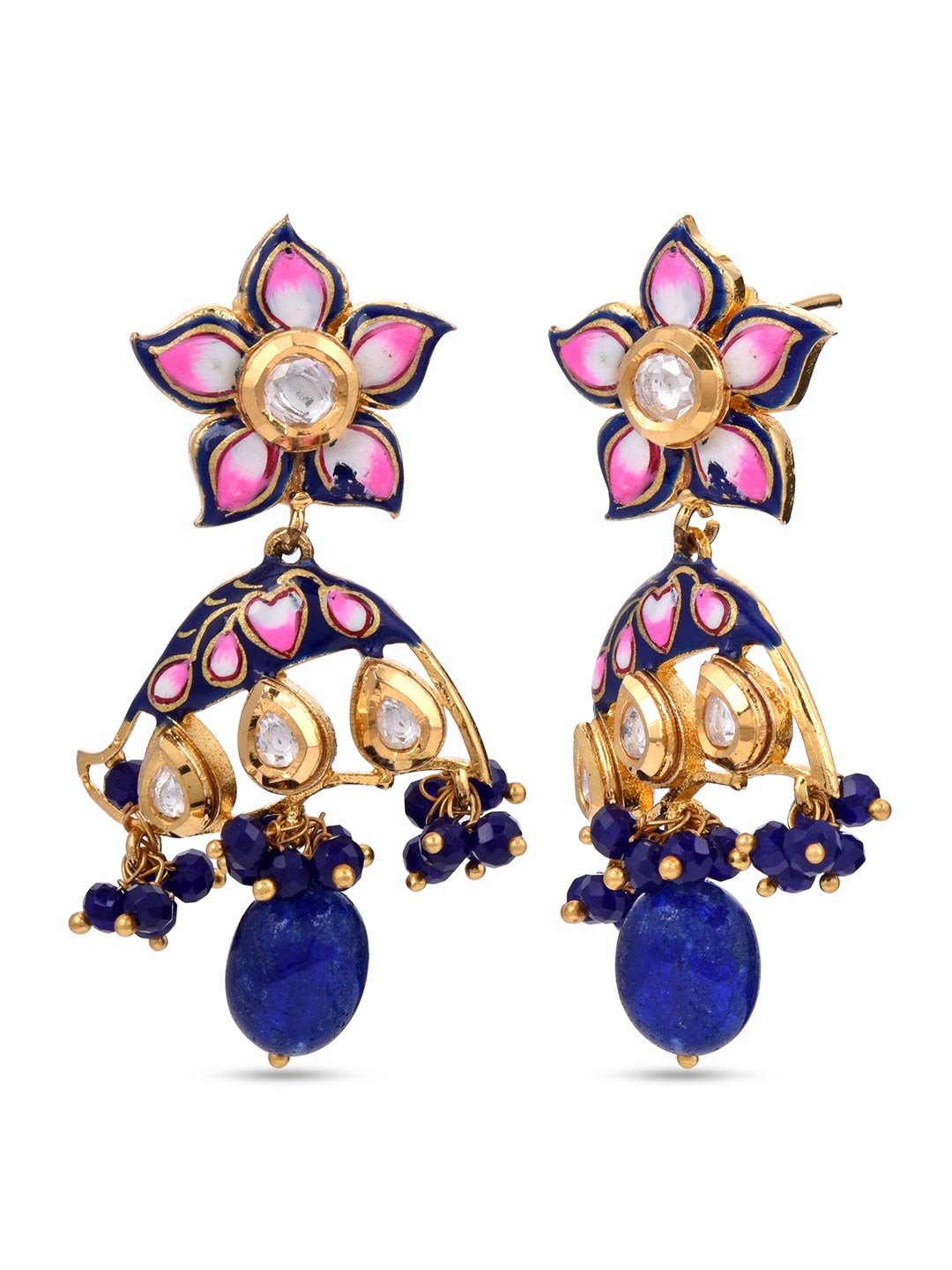 Green Floral Meenakari and Kundan Choker Necklace Set