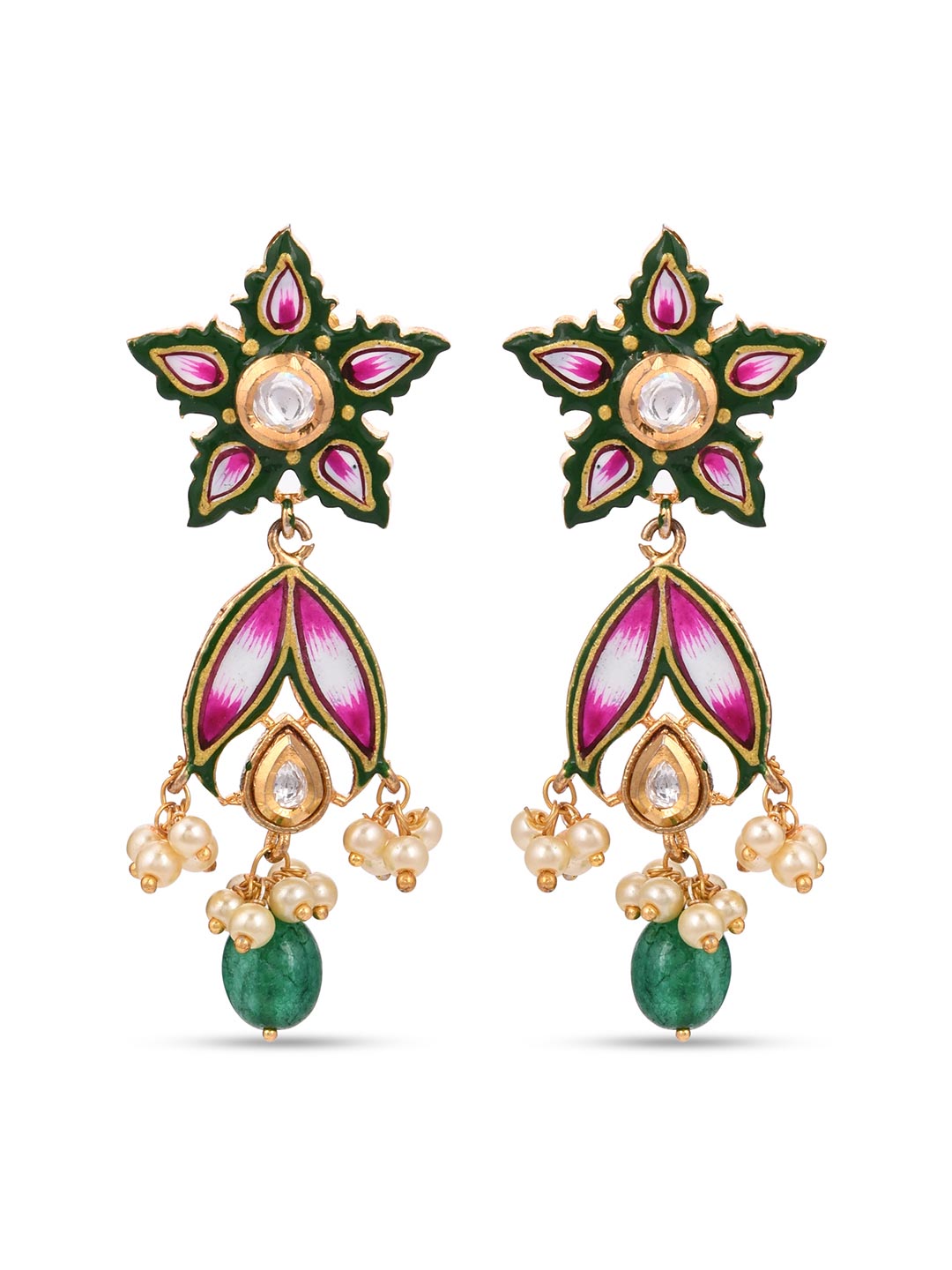 Blue Floral Meenakari and Kundan Choker Necklace Set