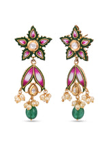 Blue Floral Meenakari and Kundan Choker Necklace Set