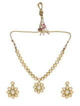 Classic Single Line Kundan Meena Necklace Set